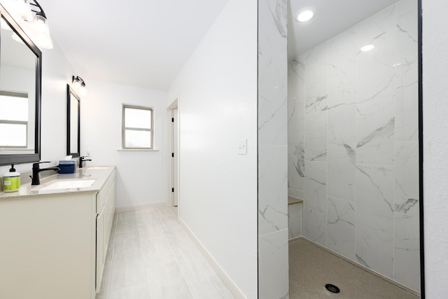 16110 Blue Heron Dr, Ashland, MO 65010 - bathroom with double vanity and a marble finish shower