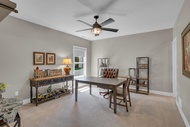 7501 Kirby Knowle Ct, Columbia, MO 65203 - home office with light carpet and a ceiling fan