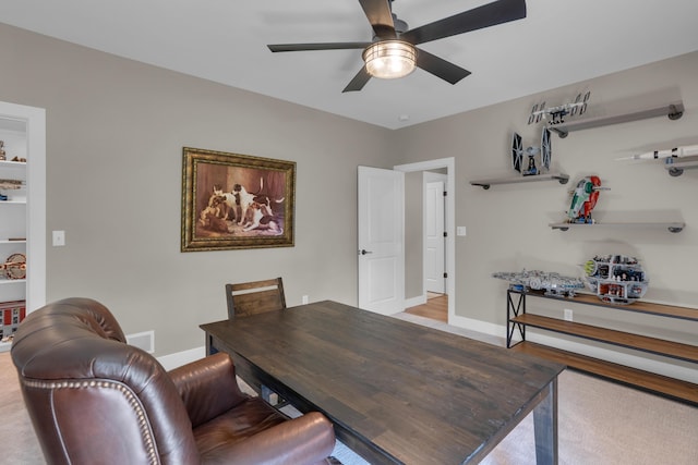 7501 Kirby Knowle Ct, Columbia, MO 65203 - dining room with ceiling fan and baseboards