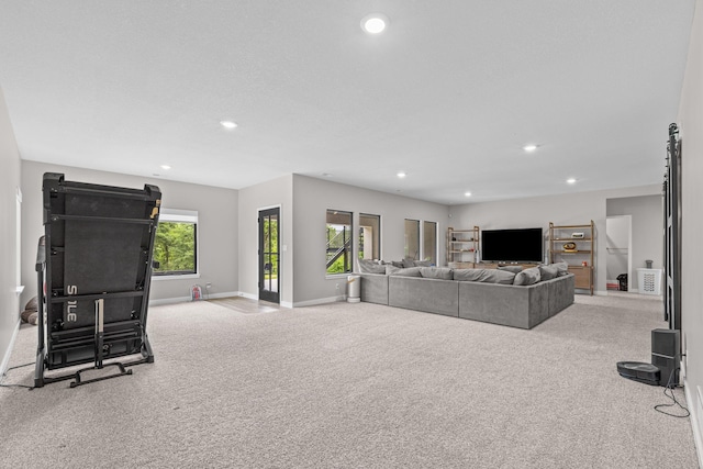 7305 Sella Ct, Columbia, MO 65203 - carpeted living area featuring recessed lighting and baseboards