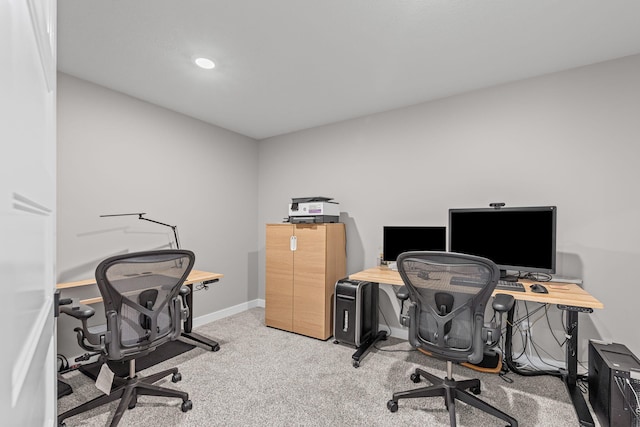 7305 Sella Ct, Columbia, MO 65203 - office area with light carpet, baseboards, and recessed lighting