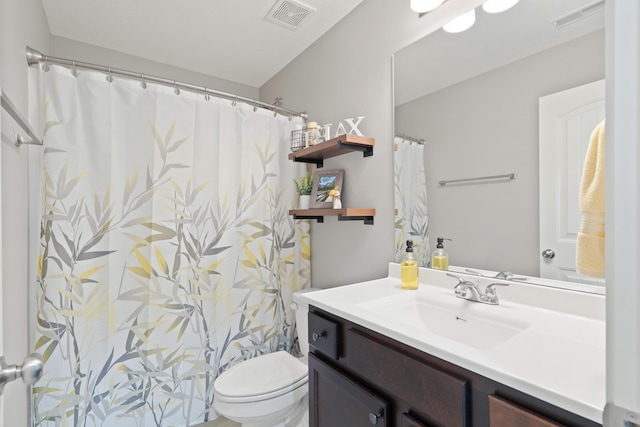 5817 Geyser Blvd, Columbia, MO 65202 - bathroom featuring toilet, vanity, and curtained shower