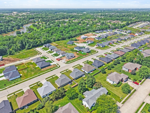 5817 Geyser Blvd, Columbia, MO 65202 - aerial overview of property's location featuring a nearby body of water and nearby suburban area