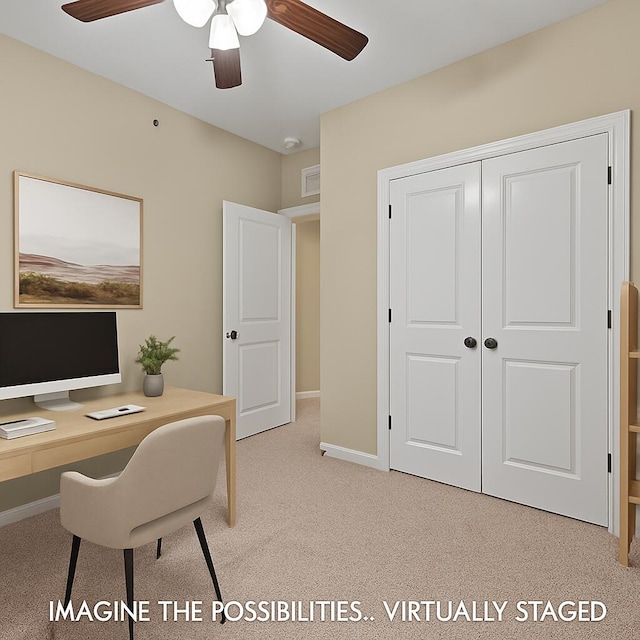4008 W Worley St Unit 301, Columbia, MO 65203 - office featuring light colored carpet and a ceiling fan