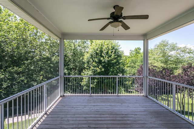 2016 Devonshire Dr, Columbia, MO 65203 - wooden deck with ceiling fan