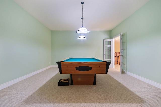 203 Foxwood Ct, Columbia, MO 65203 - playroom with carpet floors, billiards table, and french doors