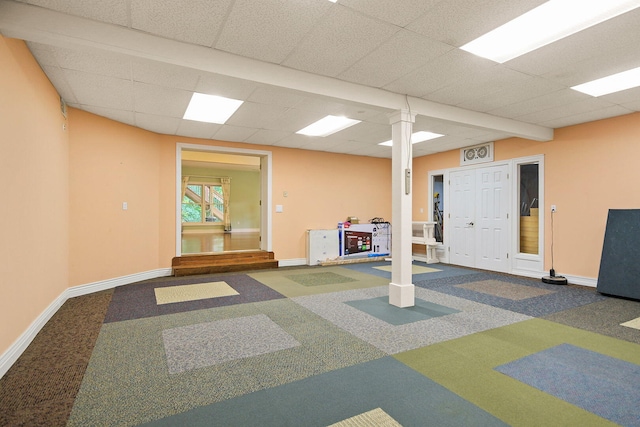 203 Foxwood Ct, Columbia, MO 65203 - workout room with carpet and a drop ceiling