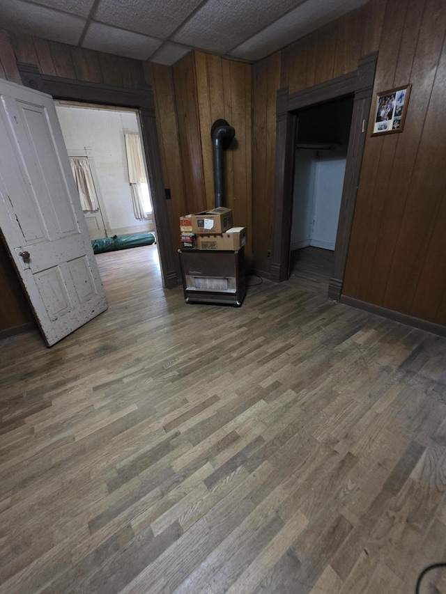 523 W Locust St, Paris, MO 65275 - hall with wood finished floors and wooden walls