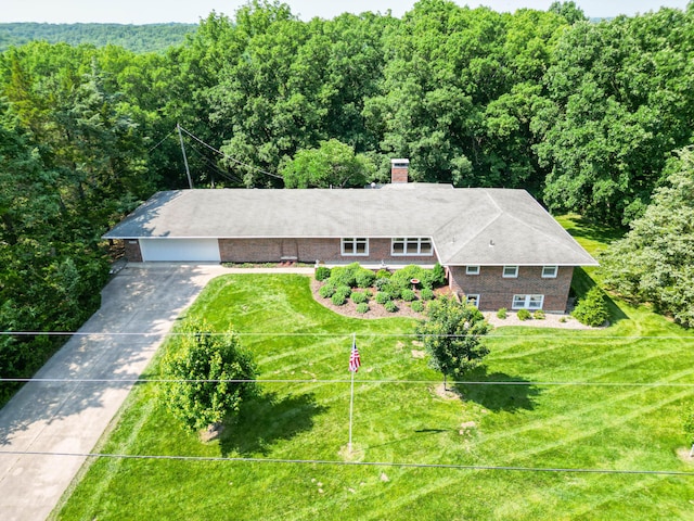4705 Roemer Rd, Columbia, MO 65202 - aerial view of property and surrounding area featuring a heavily wooded area
