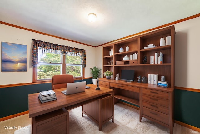 4705 Roemer Rd, Columbia, MO 65202 - office area featuring ornamental molding and baseboards