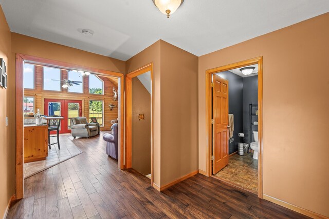 4604 County Road 115, Fulton, MO 65251 - hallway featuring dark wood finished floors and baseboards