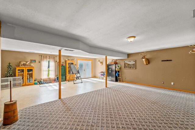4604 County Road 115, Fulton, MO 65251 - basement featuring french doors and a textured ceiling
