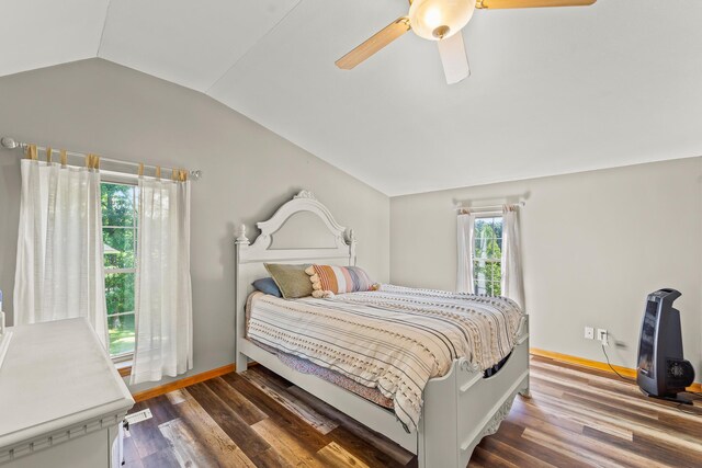 4604 County Road 115, Fulton, MO 65251 - bedroom featuring lofted ceiling, wood finished floors, and ceiling fan