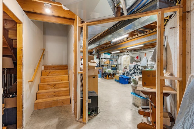 9050 Hartley Rd, Hallsville, MO 65255 - unfinished basement with stairs