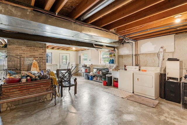 9050 Hartley Rd, Hallsville, MO 65255 - below grade area with washing machine and dryer