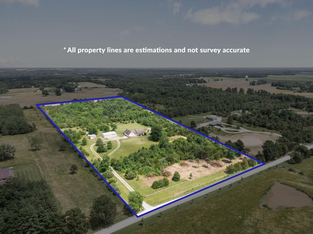 9050 Hartley Rd, Hallsville, MO 65255 - overview of rural landscape featuring property boundaries highlighted