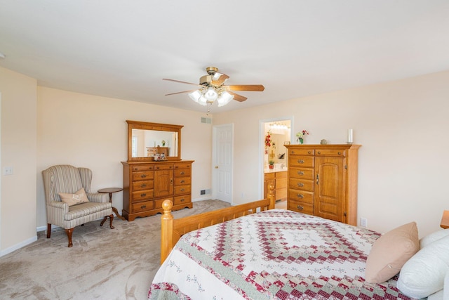 9050 Hartley Rd, Hallsville, MO 65255 - bedroom with light colored carpet and a ceiling fan