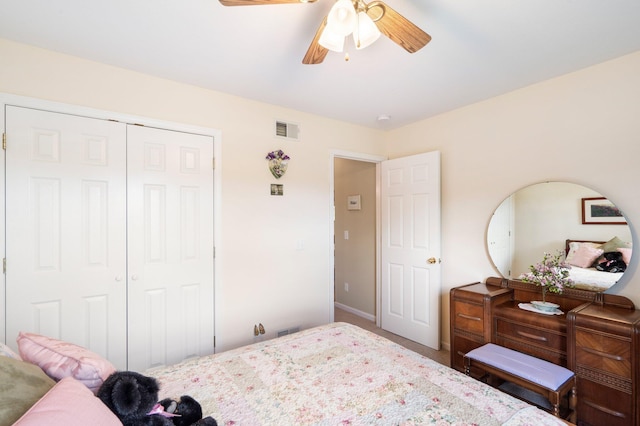 9050 Hartley Rd, Hallsville, MO 65255 - bedroom featuring a closet and ceiling fan