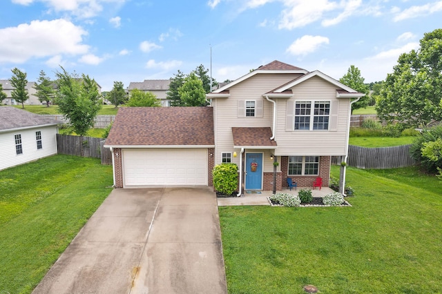 5010 Aspen Ridge Dr, Columbia, MO 65202 - traditional-style home with brick siding, a garage, concrete driveway, and a shingled roof