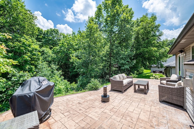 4504 Orrine St, Columbia, MO 65201 - view of patio / terrace featuring a grill and an outdoor living space