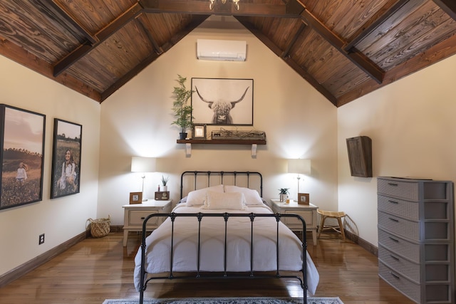 1001 Randolph St, Glasgow, MO 65254 - bedroom with wooden ceiling, wood finished floors, and lofted ceiling