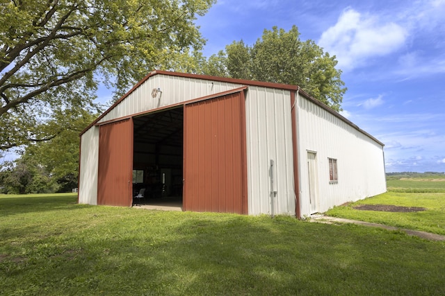 1001 Randolph St, Glasgow, MO 65254 - view of pole building with a lawn