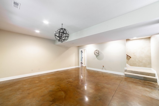 3903 Foxcreek Way, Columbia, MO 65203 - finished basement featuring stairs and recessed lighting
