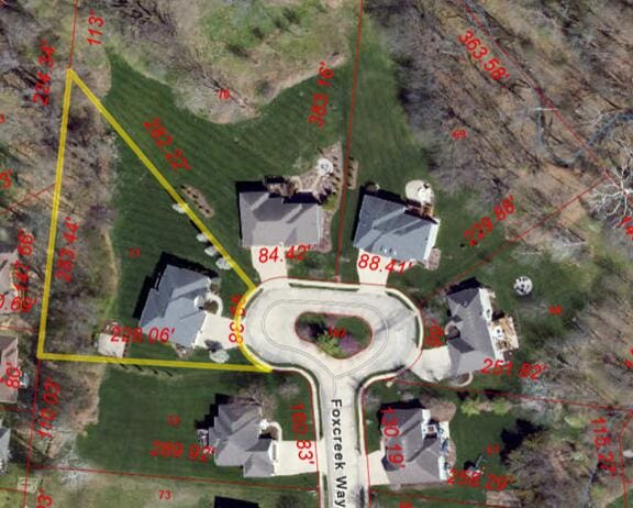3903 Foxcreek Way, Columbia, MO 65203 - map of property location with property parcel outlined