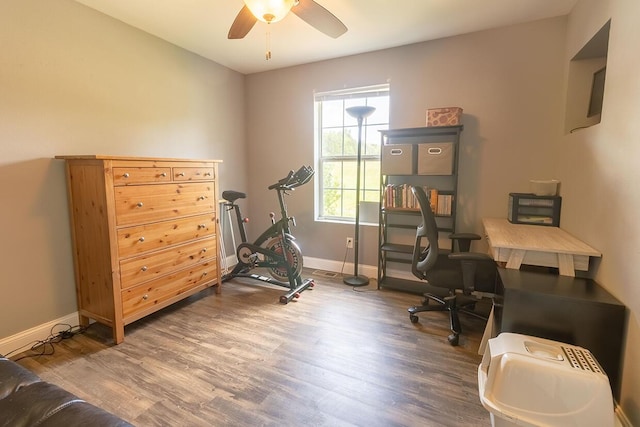 3045 State Rd, Aa, Holts Summit, MO 65043 - office space with wood finished floors and a ceiling fan