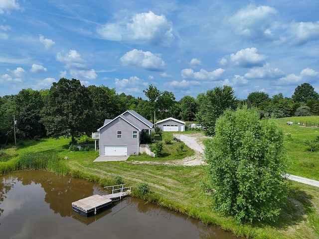 3045 State Rd, Aa, Holts Summit, MO 65043 - aerial view of property and surrounding area with a nearby body of water