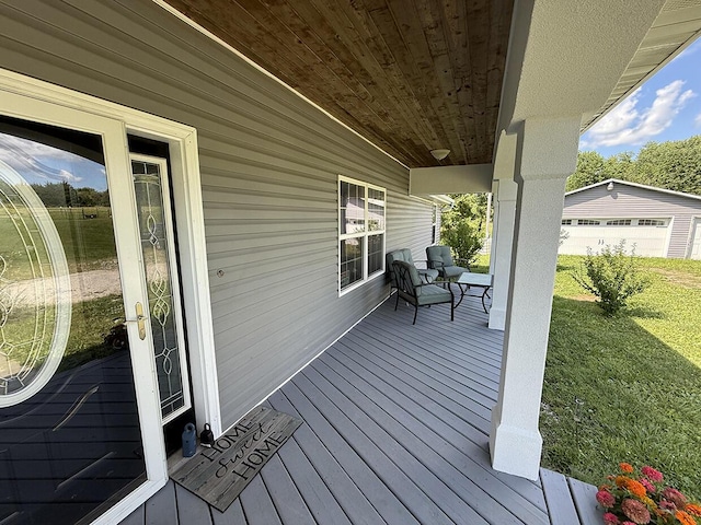 3045 State Rd, Aa, Holts Summit, MO 65043 - porch with a lawn and an outbuilding