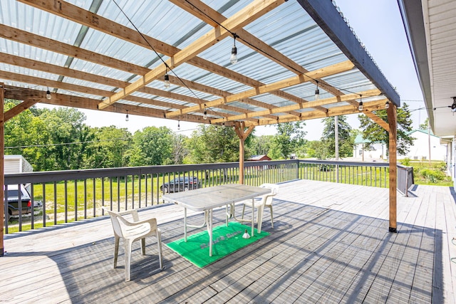 4741 E N Rte E, Columbia, MO 65202 - wooden terrace featuring outdoor dining area