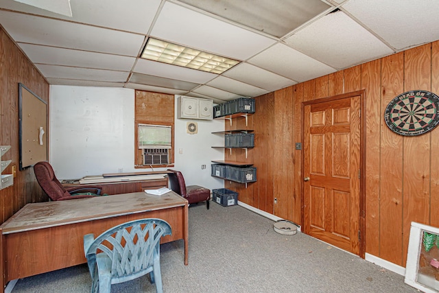 4741 E N Rte E, Columbia, MO 65202 - carpeted office space featuring wooden walls and a drop ceiling