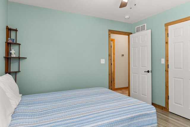 28 Hamilton Way, Sunrise Beach, MO 65079 - bedroom featuring light wood-type flooring and ceiling fan