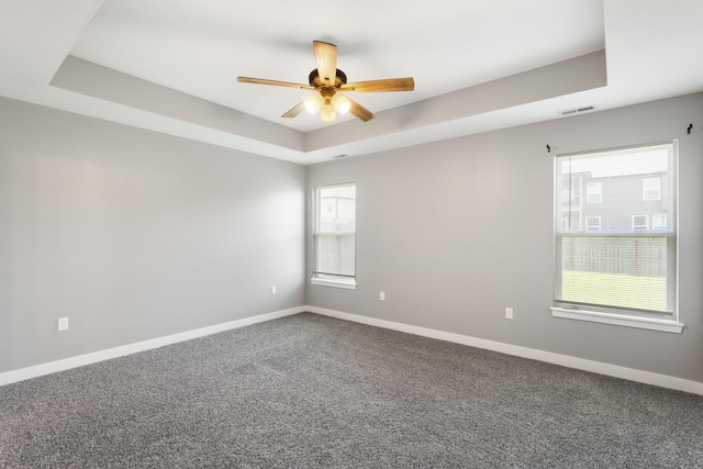 3306 Tuscany, Columbia, MO 65202 - spare room with a raised ceiling, carpet flooring, plenty of natural light, and ceiling fan