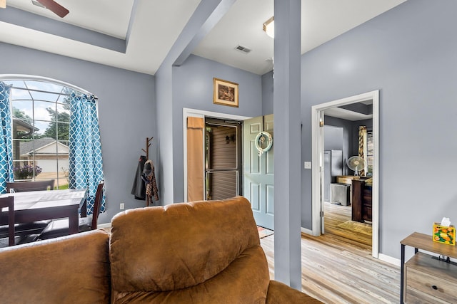 6610 Chrissula Ln, Columbia, MO 65203 - living area with light wood-type flooring and a ceiling fan