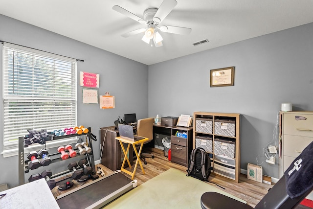 6610 Chrissula Ln, Columbia, MO 65203 - office space with ceiling fan and wood finished floors