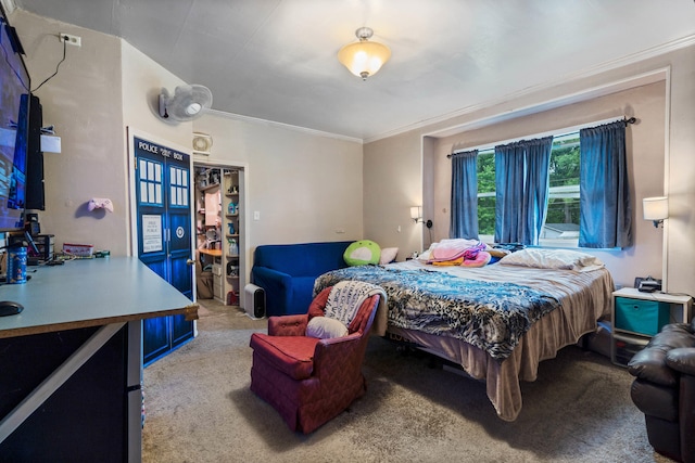704 N Jefferson St, Mexico, MO 65265 - bedroom featuring light colored carpet and ornamental molding