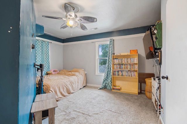 704 N Jefferson St, Mexico, MO 65265 - bedroom with carpet and a ceiling fan