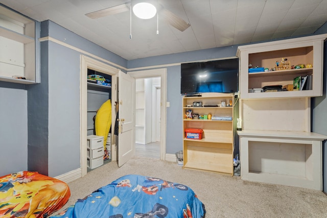 704 N Jefferson St, Mexico, MO 65265 - carpeted bedroom with a ceiling fan and baseboards
