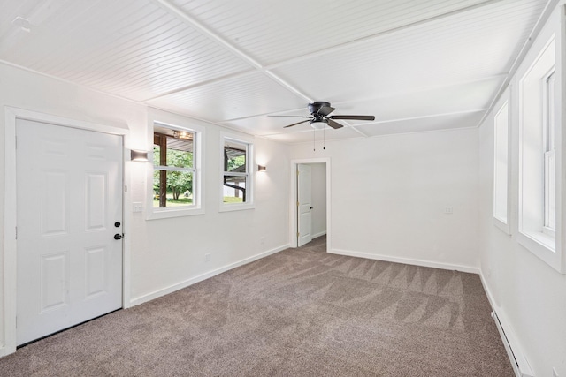 504 1st St, Boonville, MO 65233 - carpeted empty room featuring ceiling fan and baseboards