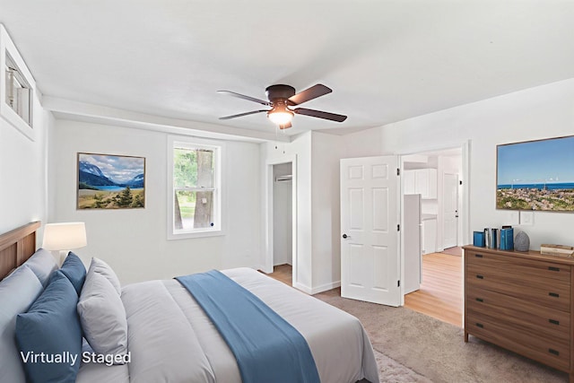 504 1st St, Boonville, MO 65233 - carpeted bedroom featuring ceiling fan and a closet