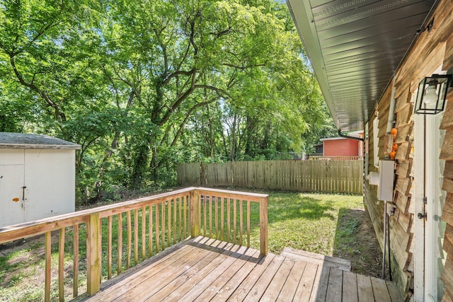 504 1st St, Boonville, MO 65233 - wooden deck featuring a fenced backyard