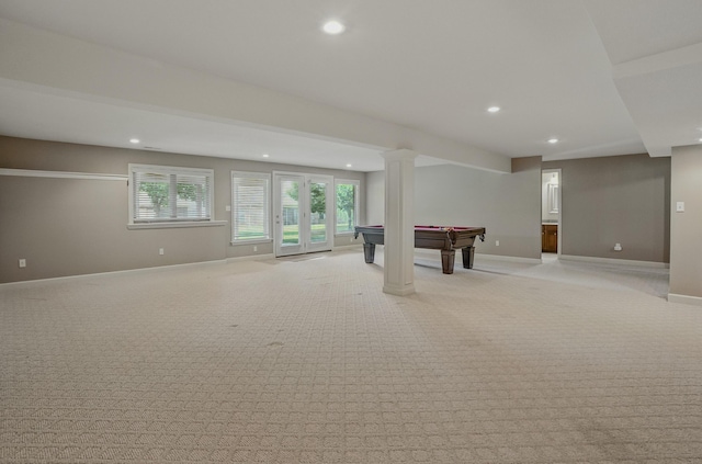 3904 Ivanhoe Blvd, Columbia, MO 65203 - playroom featuring recessed lighting, billiards, and light carpet