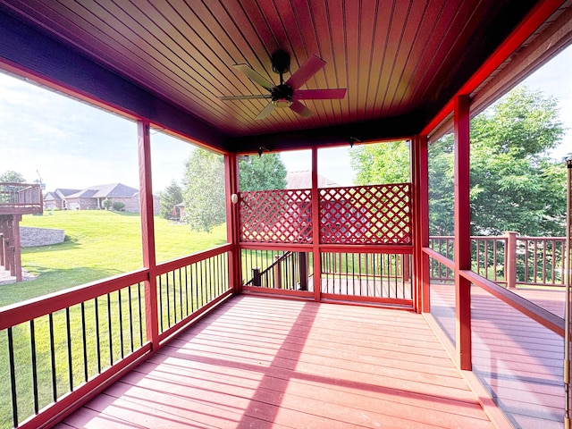 3904 Ivanhoe Blvd, Columbia, MO 65203 - deck with ceiling fan and a yard