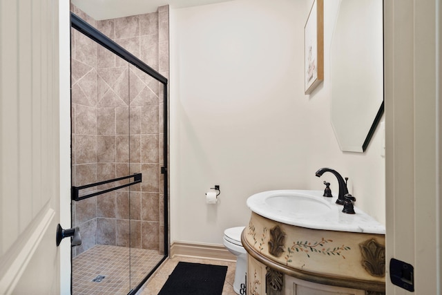 5809 Morning Star Ct, Columbia, MO 65203 - full bathroom featuring vanity, a stall shower, and tile patterned flooring
