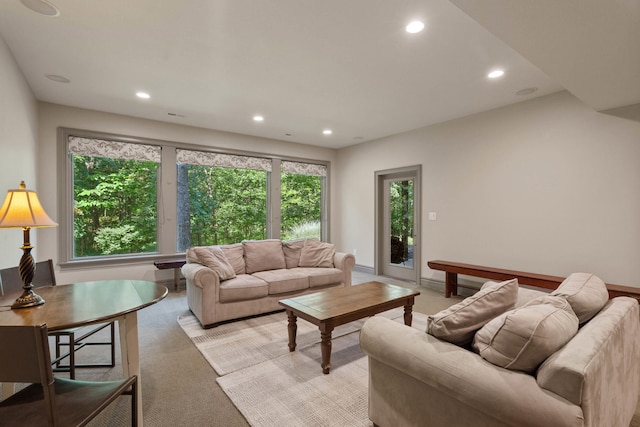 5809 Morning Star Ct, Columbia, MO 65203 - living area with recessed lighting and light colored carpet