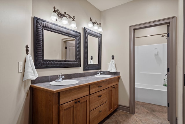 5809 Morning Star Ct, Columbia, MO 65203 - full bathroom featuring double vanity and shower / bathtub combination