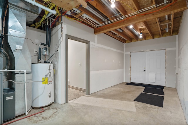 5809 Morning Star Ct, Columbia, MO 65203 - unfinished basement featuring water heater