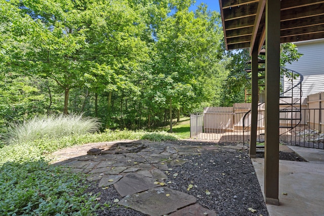 5809 Morning Star Ct, Columbia, MO 65203 - view of yard featuring stairway and a patio
